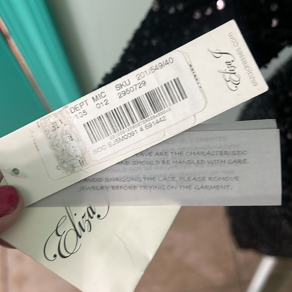 🆕 Eliza J black stretchy sequins 3/4 sleeve dress. Cocktail. Wedding. Party - Picture 9 of 11